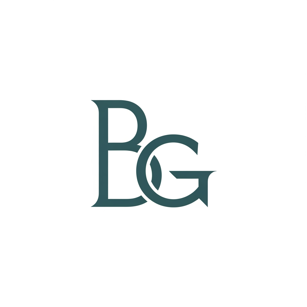 AI Design for i want b and g in a logo mono
we should embed G in b only
the curve part of b and G should be overlapping
generate something good