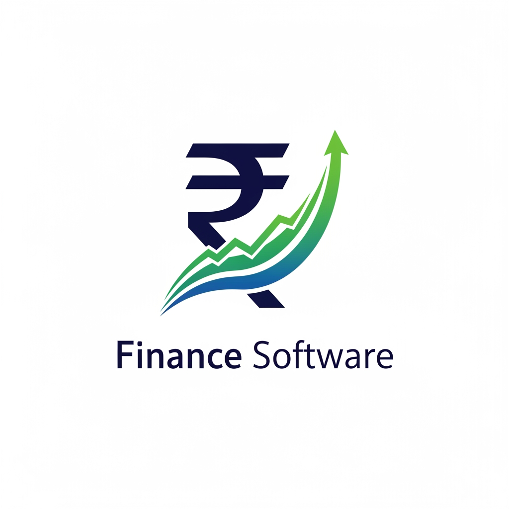 AI Design for I want logo for Finance software with Indian currency and growth