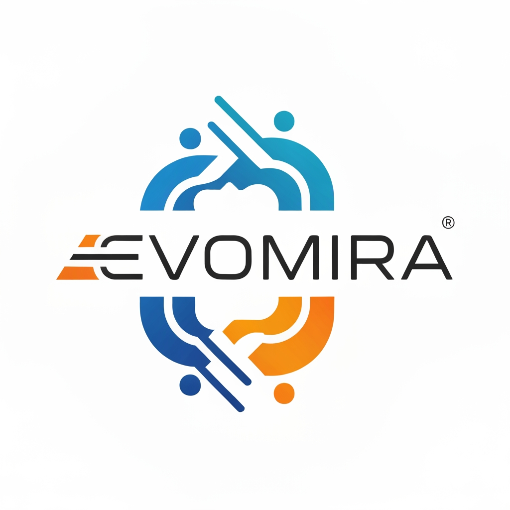AI Design for I want logo for event management software with more creative and unique and my software name is Evomira