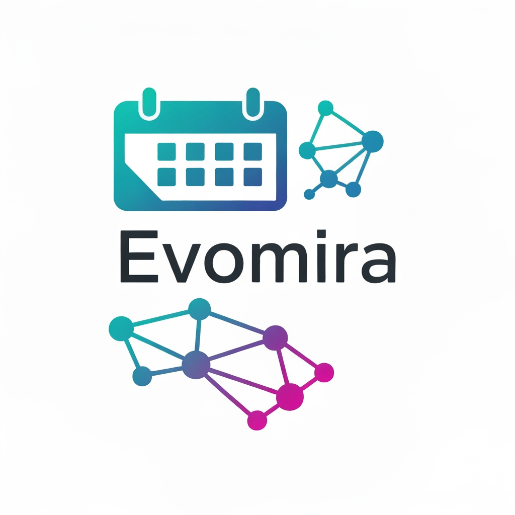 AI Design for I want logo for event management software with more creative and unique and my software name is Evomira
