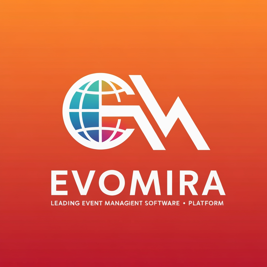 AI Design for I want logo for event management software with more creative and unique and my software name is Evomira