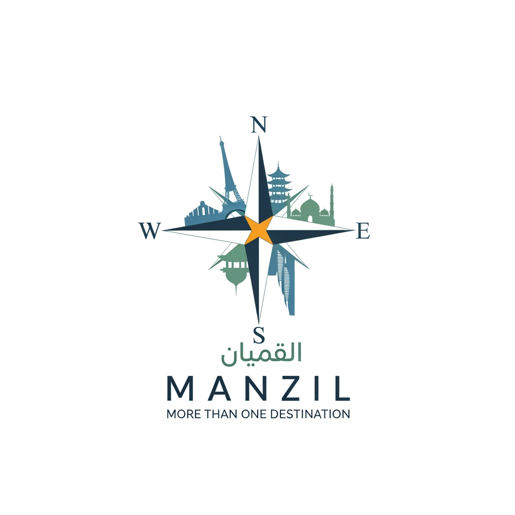 AI Design for manzil find more than one destination give logo