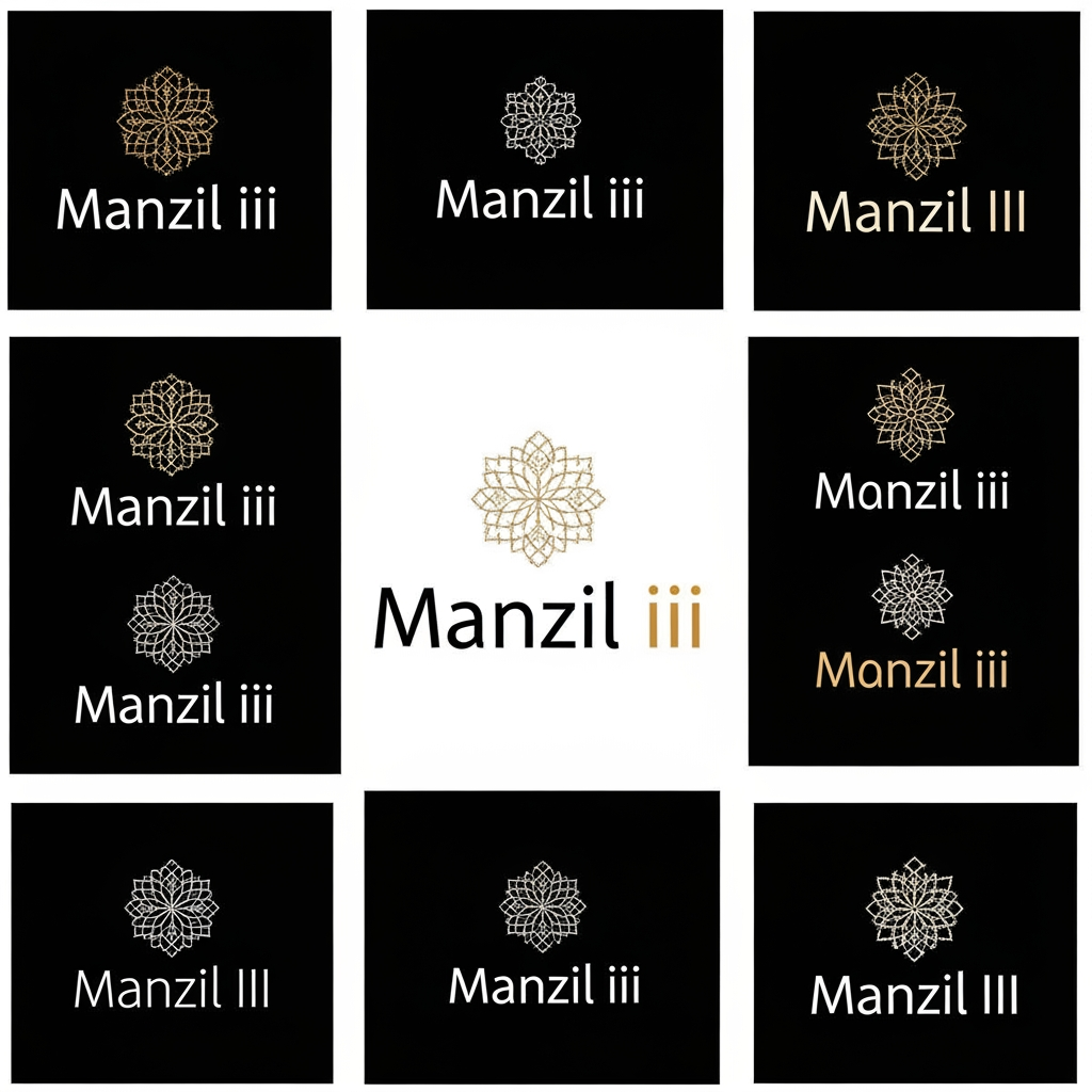 AI Design for generate logo for Manzil iiin 10 different styles only logo