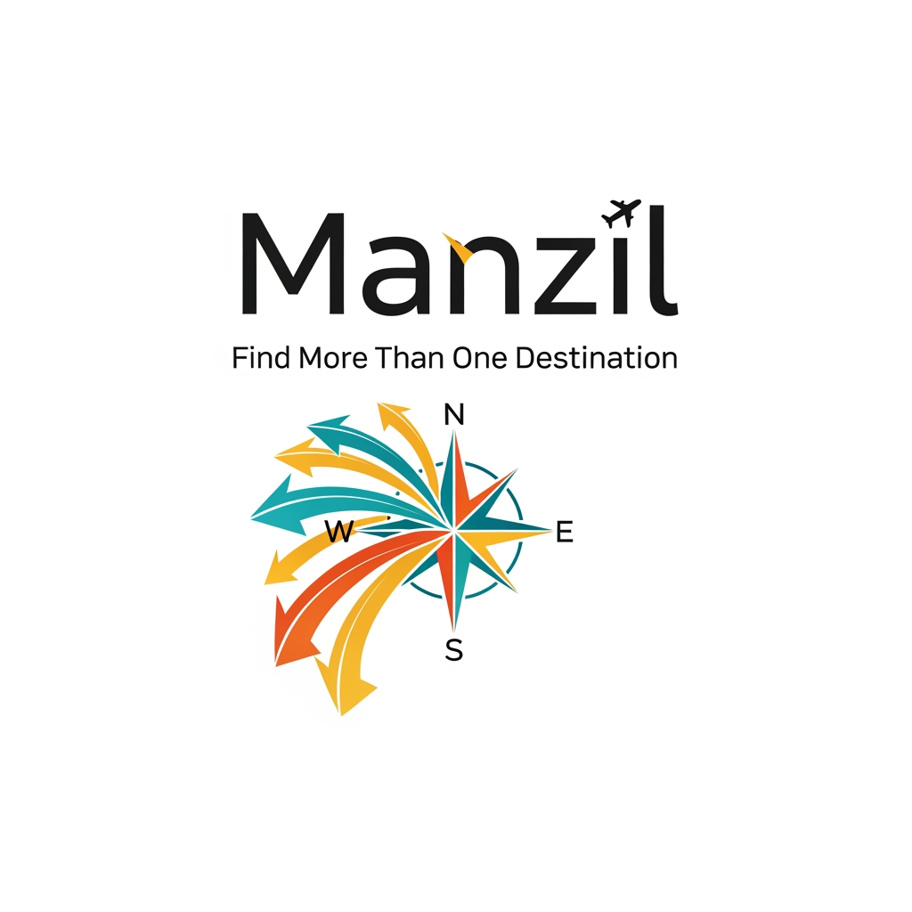 AI Design for manzil find more than one destination give logo