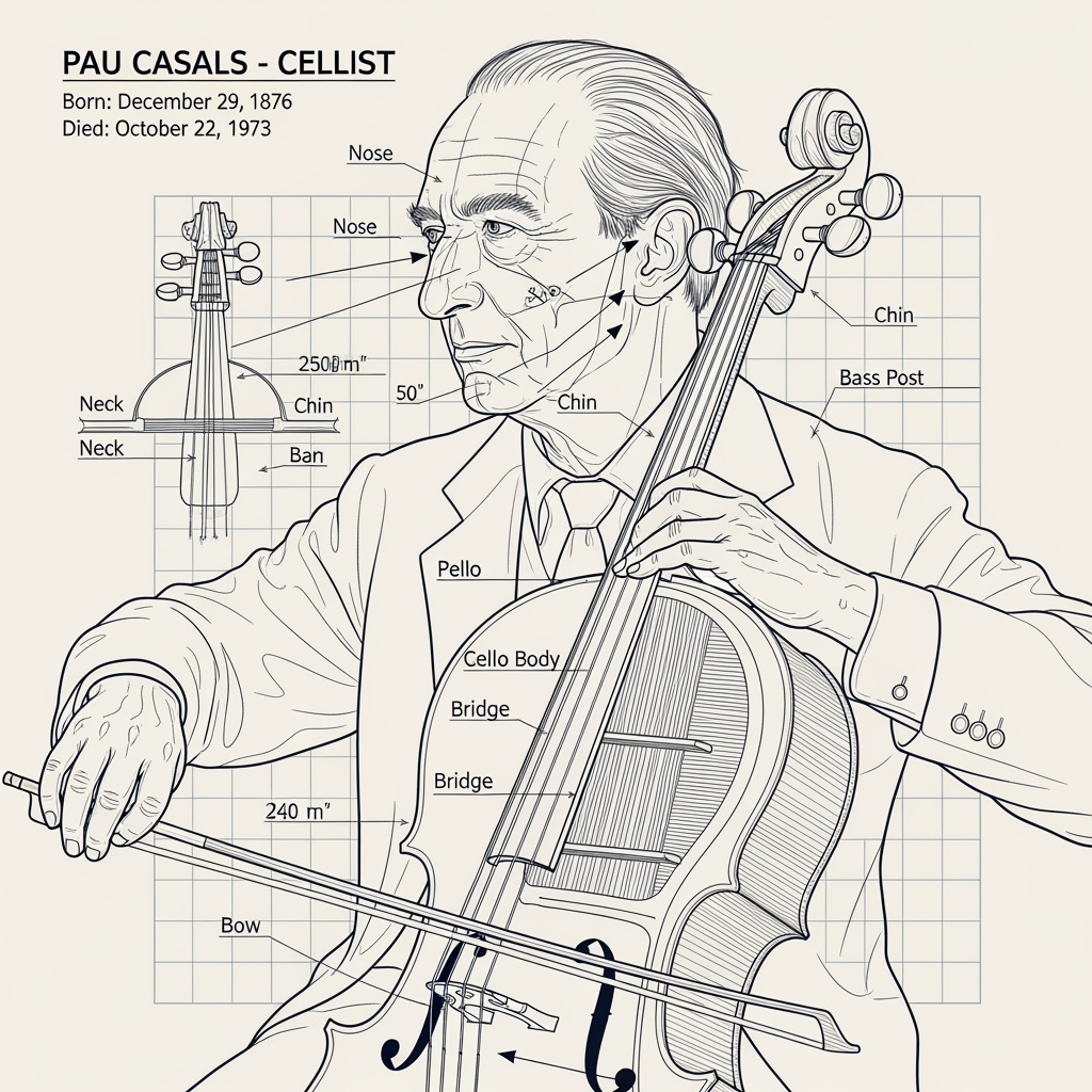 AI Design for esquematic image of Pau Casals