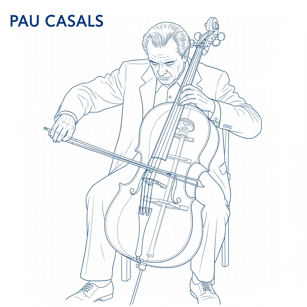 AI Design for esquematic image of Pau Casals