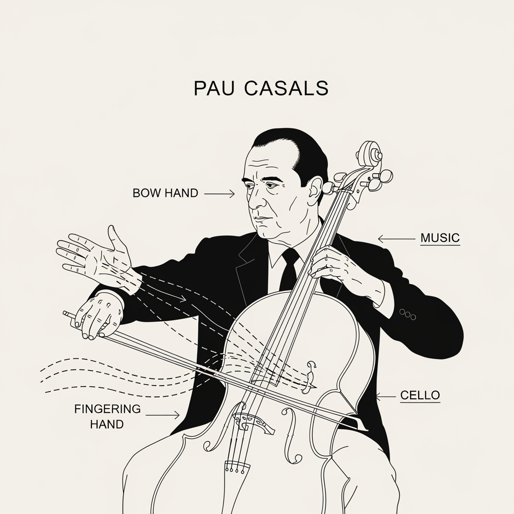 AI Design for esquematic image of Pau Casals