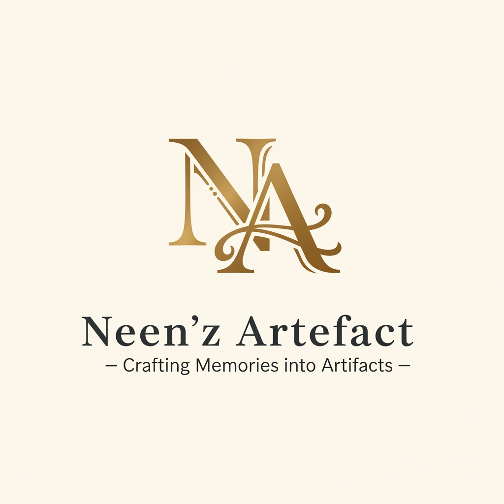 AI Design for design monogram logo for brand "Neen'z Artefact — Crafting Memories into Artifacts" Personality: Elegant • Handcrafted • Memorable.