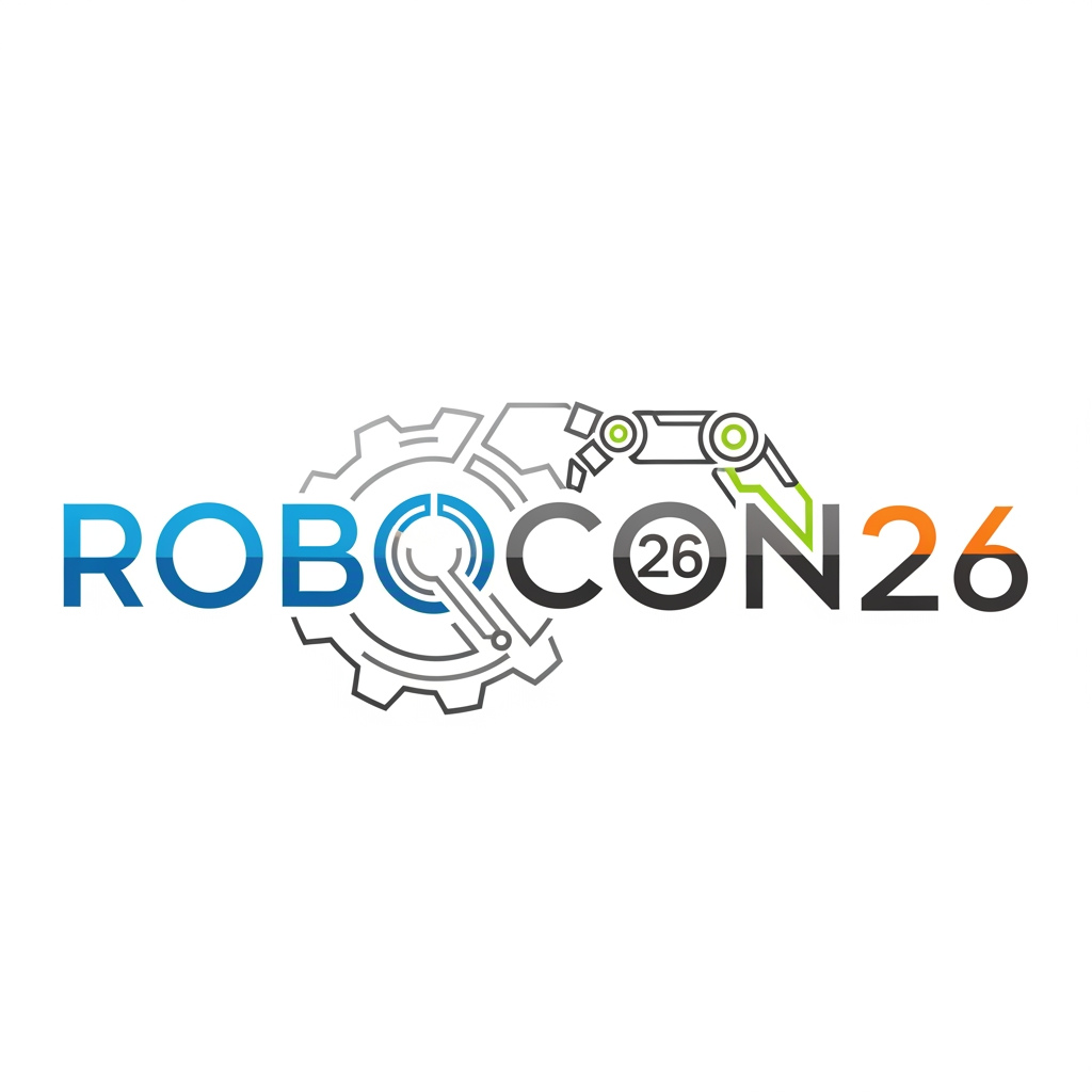 AI Design for Create a simple yet eye-catching logo design featuring the name "ROBOCON26." The logo should be clean and modern, with a futuristic or tech-inspired style that reflects innovation and robotics. Use bold, readable typography and incorporate subtle graphic elements or shapes that suggest robotics or technology without overwhelming the design. Keep the color palette minimal but striking to ensure the logo stands out and remains versatile for various uses.