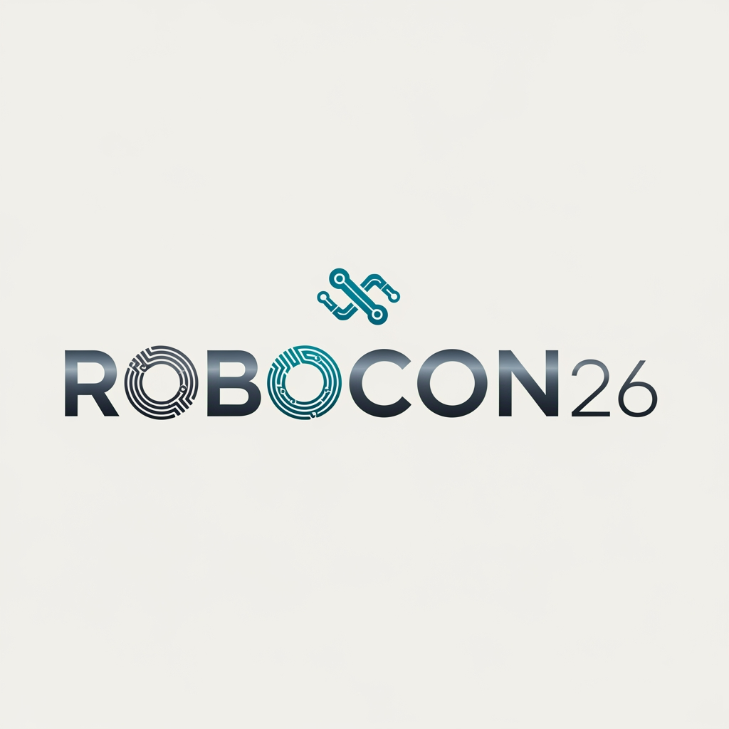 AI Design for Create a simple yet eye-catching logo design featuring the name "ROBOCON26." The logo should be clean and modern, with a futuristic or tech-inspired style that reflects innovation and robotics. Use bold, readable typography and incorporate subtle graphic elements or shapes that suggest robotics or technology without overwhelming the design. Keep the color palette minimal but striking to ensure the logo stands out and remains versatile for various uses.