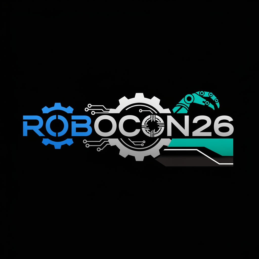 AI Design for Create a simple yet eye-catching logo design featuring the name "ROBOCON26." The logo should be clean and modern, with a futuristic or tech-inspired style that reflects innovation and robotics. Use bold, readable typography and incorporate subtle graphic elements or shapes that suggest robotics or technology without overwhelming the design. Keep the color palette minimal but striking to ensure the logo stands out and remains versatile for various uses.