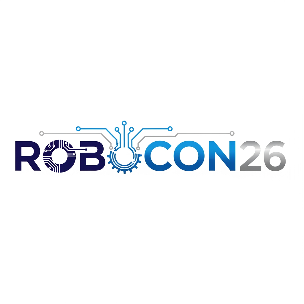 AI Design for Create a simple yet eye-catching logo design featuring the name "ROBOCON26." The logo should be clean and modern, with a futuristic or tech-inspired style that reflects innovation and robotics. Use bold, readable typography and incorporate subtle graphic elements or shapes that suggest robotics or technology without overwhelming the design. Keep the color palette minimal but striking to ensure the logo stands out and remains versatile for various uses.