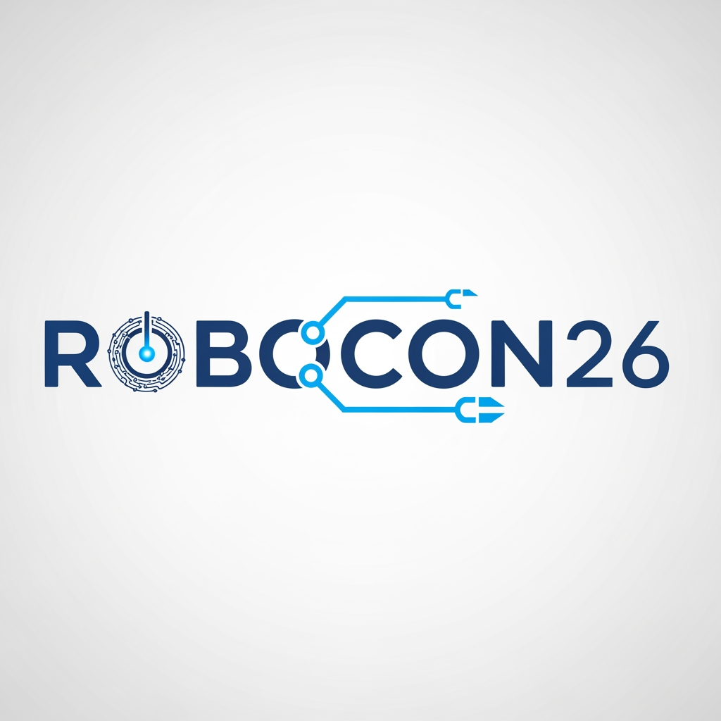 AI Design for Create a simple yet eye-catching logo design featuring the name "ROBOCON26." The logo should be clean and modern, with a futuristic or tech-inspired style that reflects innovation and robotics. Use bold, readable typography and incorporate subtle graphic elements or shapes that suggest robotics or technology without overwhelming the design. Keep the color palette minimal but striking to ensure the logo stands out and remains versatile for various uses.