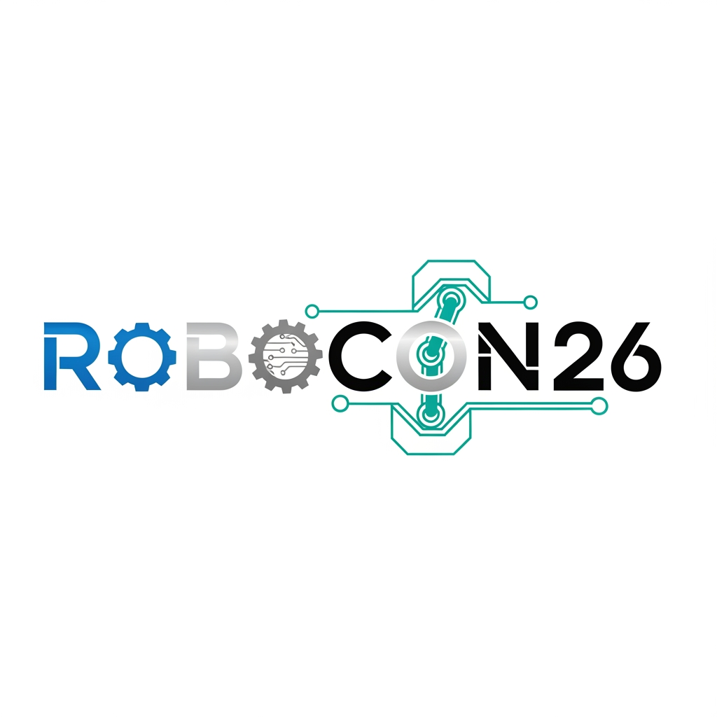 AI Design for Create a simple yet eye-catching logo design featuring the name "ROBOCON26." The logo should be clean and modern, with a futuristic or tech-inspired style that reflects innovation and robotics. Use bold, readable typography and incorporate subtle graphic elements or shapes that suggest robotics or technology without overwhelming the design. Keep the color palette minimal but striking to ensure the logo stands out and remains versatile for various uses.