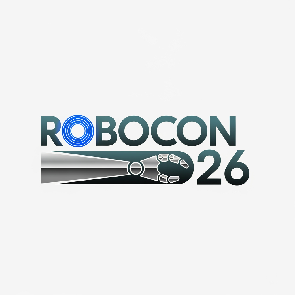 AI Design for Create a simple yet eye-catching logo design featuring the name "ROBOCON26." The logo should be clean and modern, with a futuristic or tech-inspired style that reflects innovation and robotics. Use bold, readable typography and incorporate subtle graphic elements or shapes that suggest robotics or technology without overwhelming the design. Keep the color palette minimal but striking to ensure the logo stands out and remains versatile for various uses.