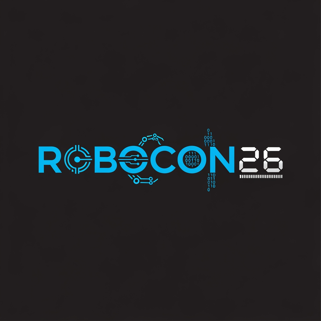 AI Design for Create a simple yet eye-catching logo design featuring the name "ROBOCON26." The logo should be clean and modern, with a futuristic or tech-inspired style that reflects innovation and robotics. Use bold, readable typography and incorporate subtle graphic elements or shapes that suggest robotics or technology without overwhelming the design. Keep the color palette minimal but striking to ensure the logo stands out and remains versatile for various uses.