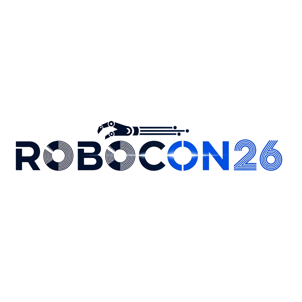 AI Design for Create a simple yet eye-catching logo design featuring the name "ROBOCON26." The logo should be clean and modern, with a futuristic or tech-inspired style that reflects innovation and robotics. Use bold, readable typography and incorporate subtle graphic elements or shapes that suggest robotics or technology without overwhelming the design. Keep the color palette minimal but striking to ensure the logo stands out and remains versatile for various uses.