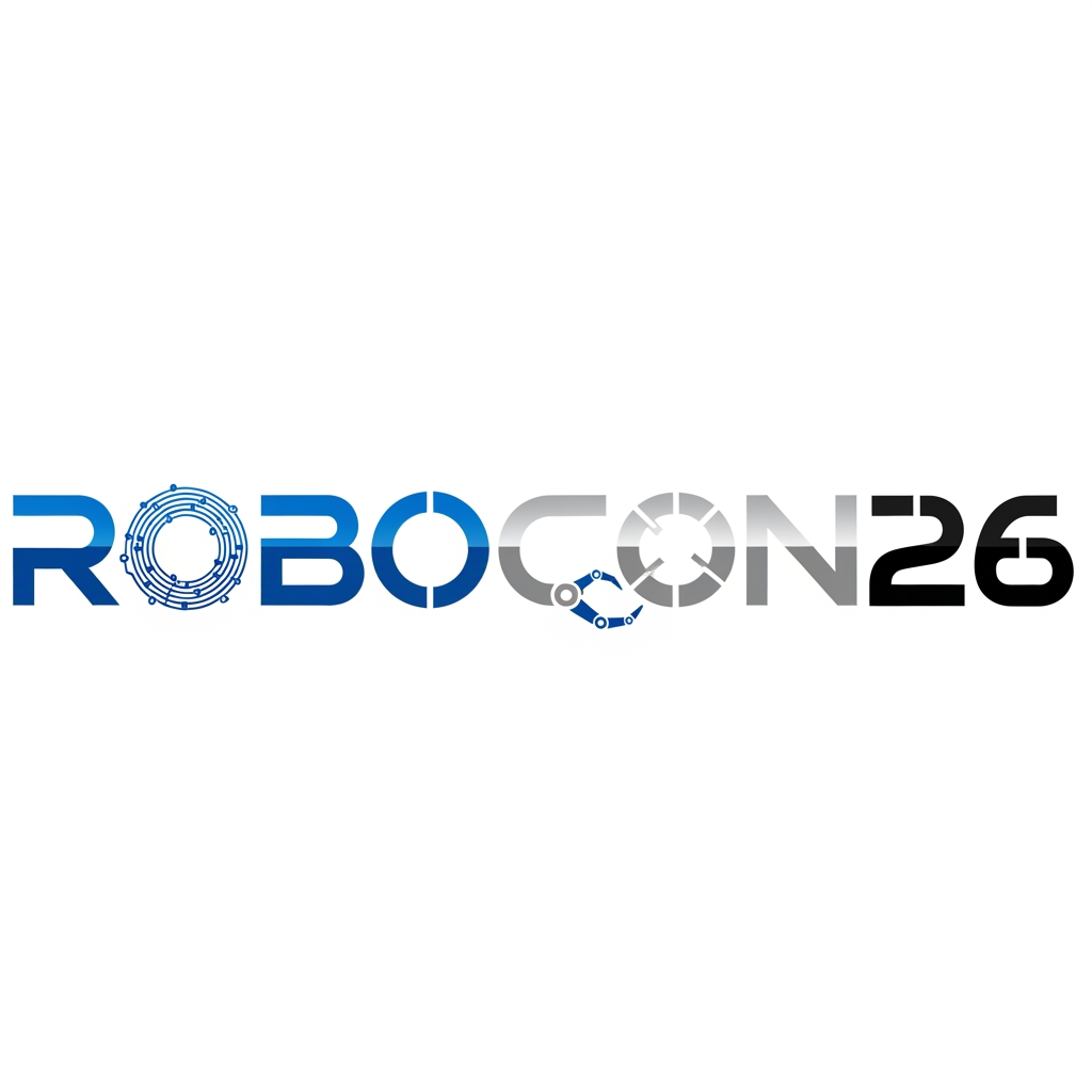 AI Design for Create a simple yet eye-catching logo design featuring the name "ROBOCON26." The logo should be clean and modern, with a futuristic or tech-inspired style that reflects innovation and robotics. Use bold, readable typography and incorporate subtle graphic elements or shapes that suggest robotics or technology without overwhelming the design. Keep the color palette minimal but striking to ensure the logo stands out and remains versatile for various uses.