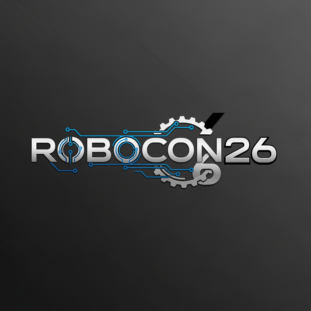 AI Design for Create a simple yet eye-catching logo design featuring the name "ROBOCON26." The logo should be clean and modern, with a futuristic or tech-inspired style that reflects innovation and robotics. Use bold, readable typography and incorporate subtle graphic elements or shapes that suggest robotics or technology without overwhelming the design. Keep the color palette minimal but striking to ensure the logo stands out and remains versatile for various uses.