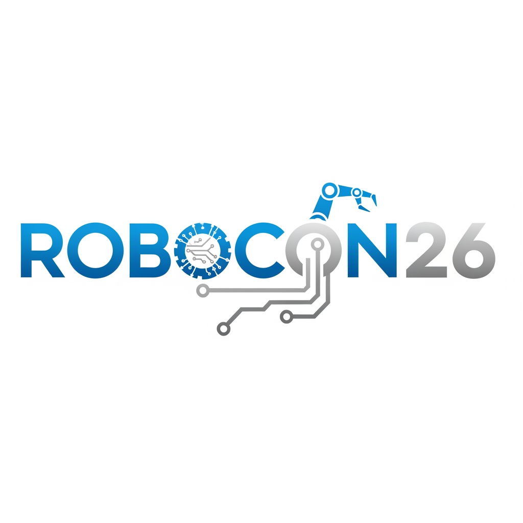 AI Design for Create a simple yet eye-catching logo design featuring the name "ROBOCON26." The logo should be clean and modern, with a futuristic or tech-inspired style that reflects innovation and robotics. Use bold, readable typography and incorporate subtle graphic elements or shapes that suggest robotics or technology without overwhelming the design. Keep the color palette minimal but striking to ensure the logo stands out and remains versatile for various uses.