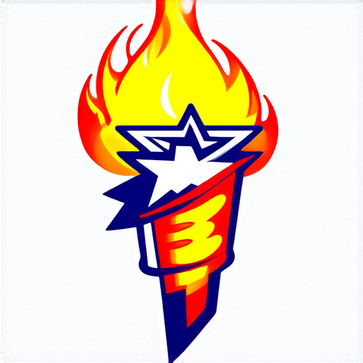 AI Design for Torch but flame is star logo for schoool