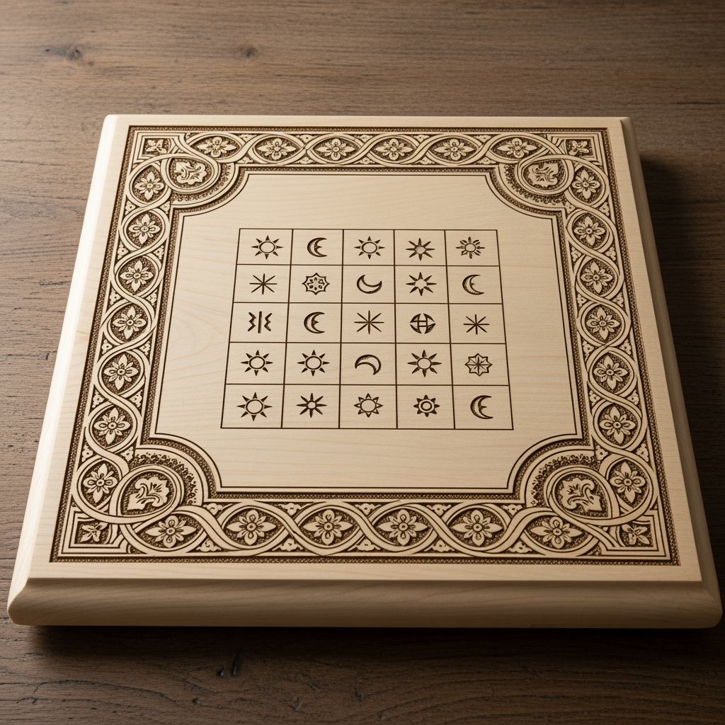 AI Design for please give me a border kora square size design kora board