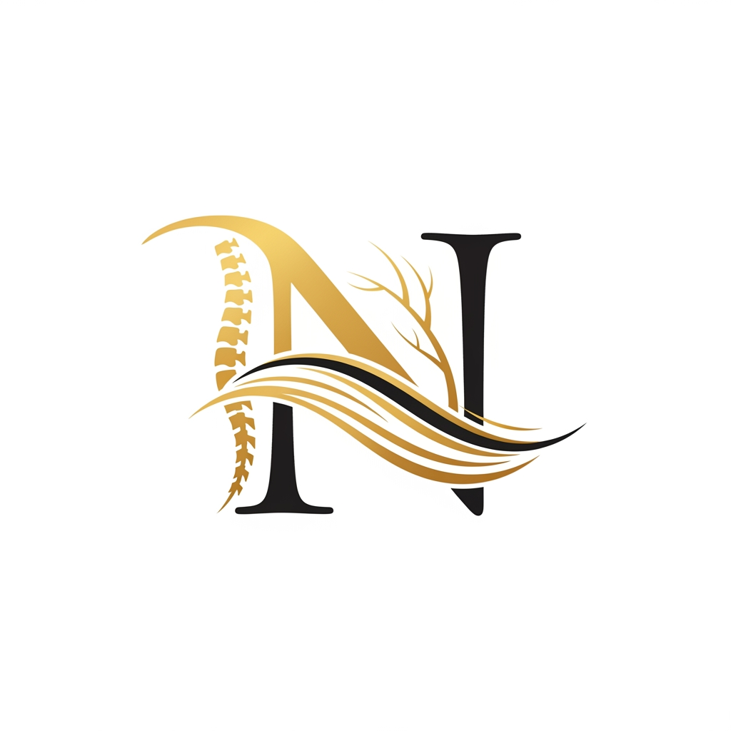 AI Design for Create a text-free Pain Physician logo icon using the letter “N” as the main symbol. Shape the N with elegant spine curves, nerve lines, and pain-relief wave elements. Minimal vector logo, premium medical style, smooth rounded lines, gold and black luxury colors, clean geometry, transparent background, no text, no mockup, high resolution.