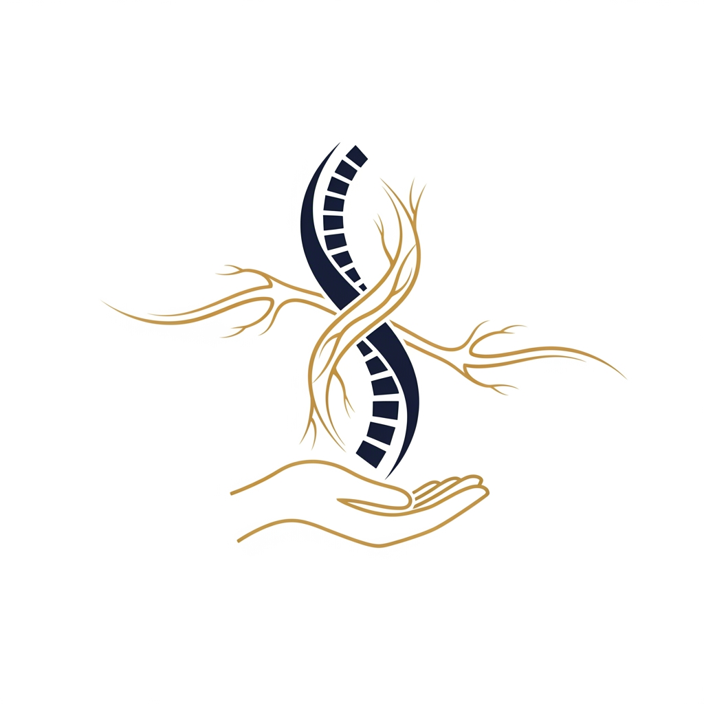AI Design for Create a text-free Pain Physician logo icon. Minimal vector symbol combining a spine curve, nerve line, and healing hand, representing pain relief and mobility. Premium medical style, clean geometry, smooth curves, gold + deep navy/black, luxury healthcare branding, transparent background, high resolution, no text, no mockup.
