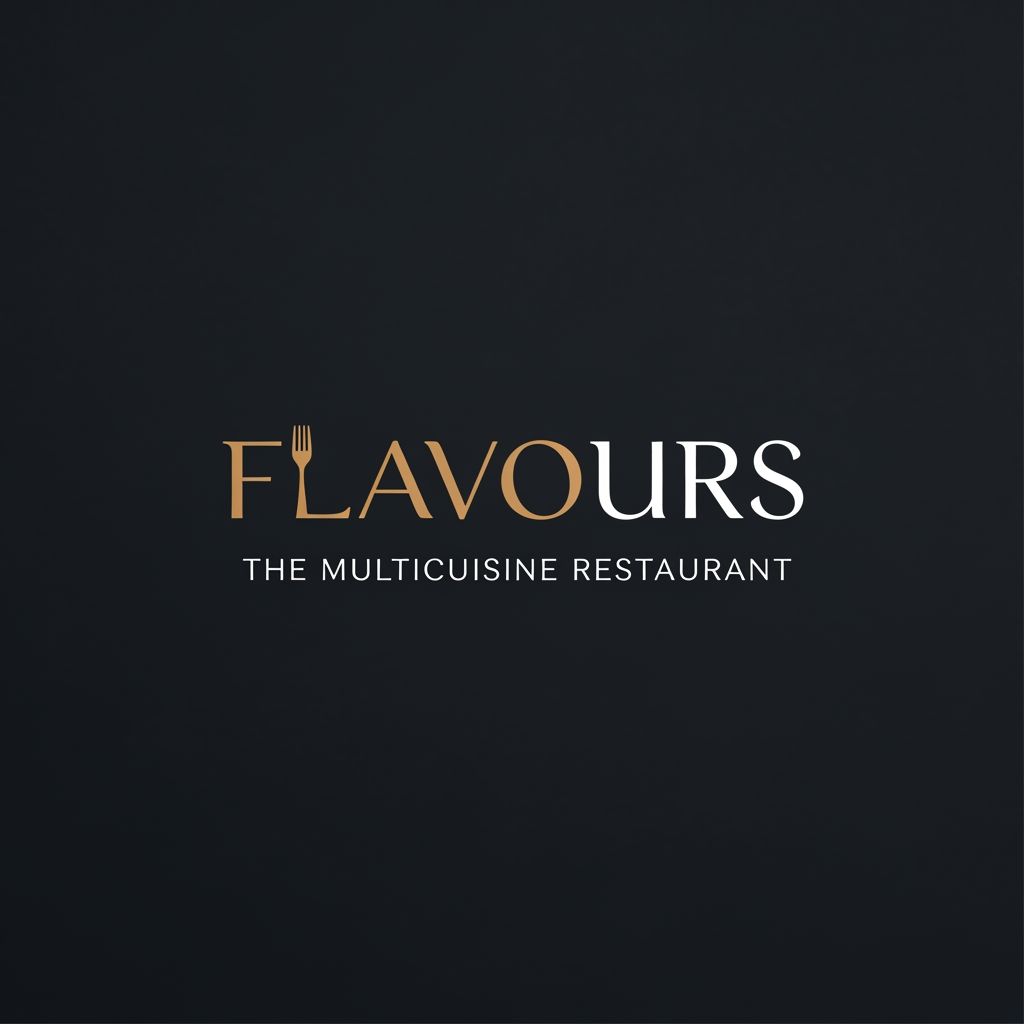 AI Design for We would prefer a cleaner, more elegant, and luxury-focused logo with strong typography and better brand recall.

Logo name : Flavours
The Multicuisine Restaurant