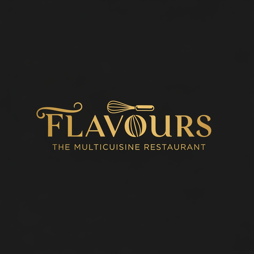 AI Design for We would prefer a cleaner, more elegant, and luxury-focused logo with strong typography and better brand recall.

Logo name : Flavours
The Multicuisine Restaurant