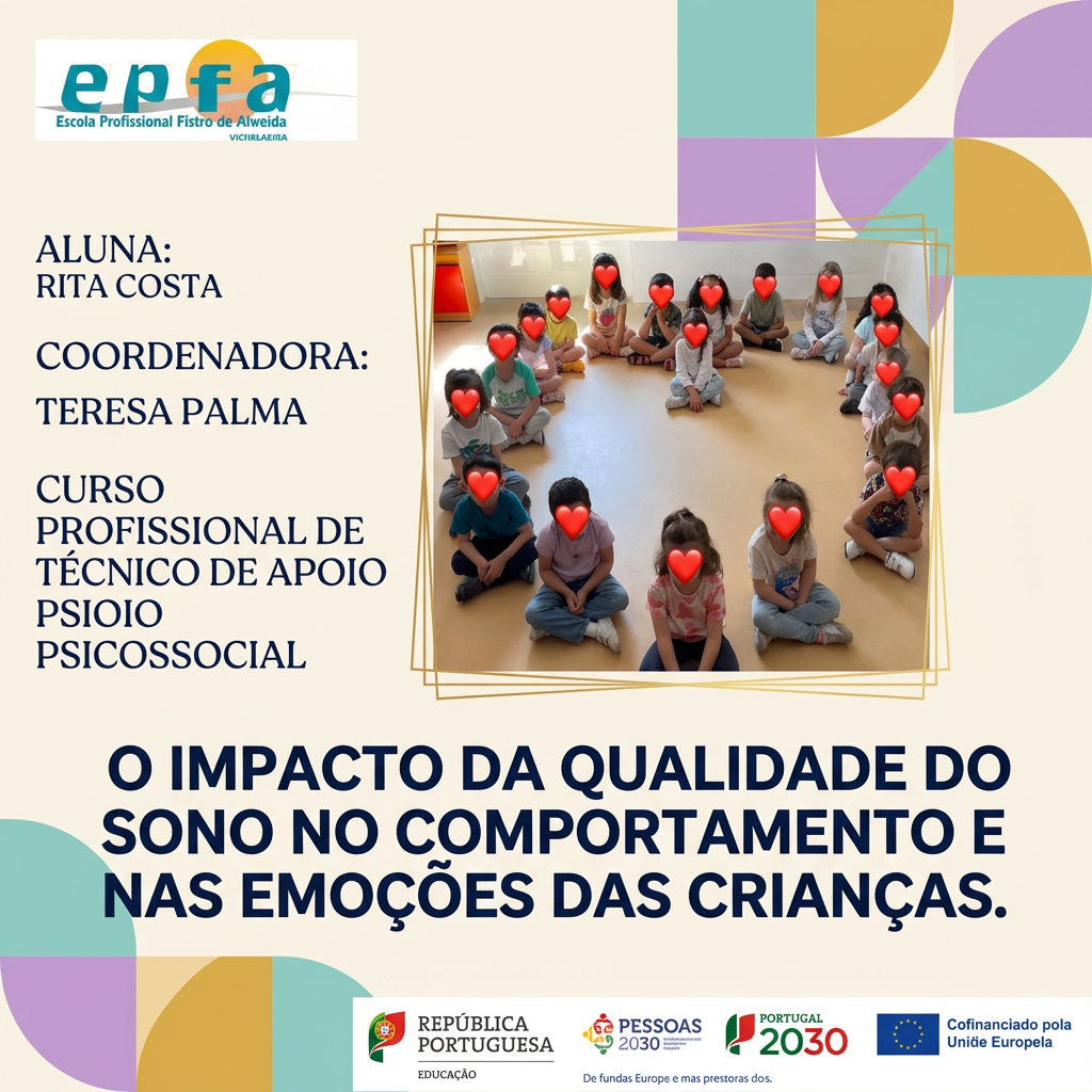 AI Design for para apresentacao da PAP, quero um slide com cores chamativas mas nao muito . com esta imagem e esse titulo, os logotipos e o texto. quero muito criativo mas formal e bonito