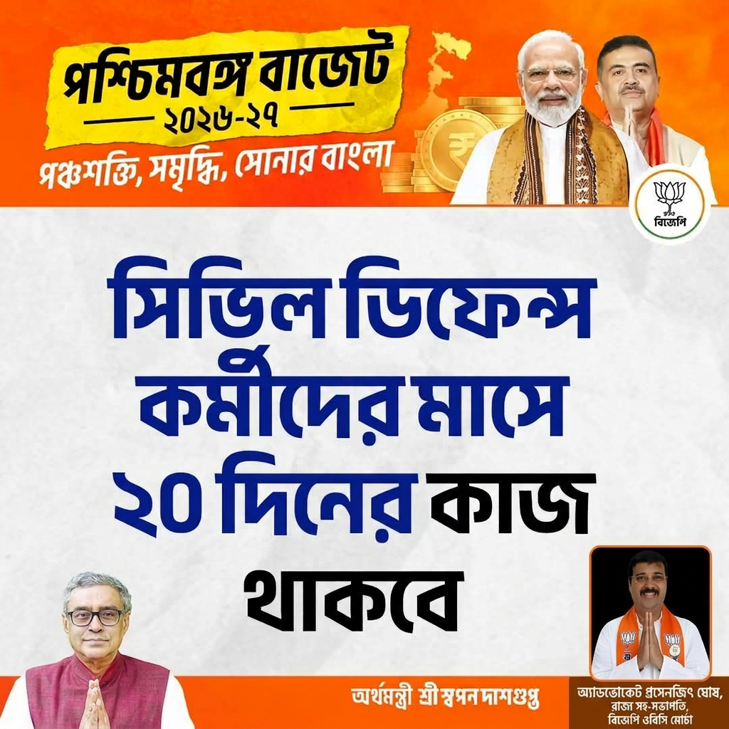 AI Design for add this small photo in the beaneth right corner and mention"অ্যাডভোকেট প্রসেনজিৎ ঘোষ, রাজ্য সহ-সভাপতি, বিজেপি ওবিসি মোর্চা" beaneth the photo
