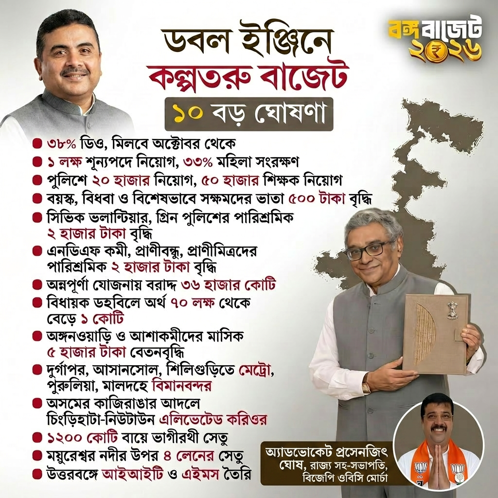 AI Design for mention "অ্যাডভোকেট প্রসেনজিৎ ঘোষ, রাজ্য সহ-সভাপতি, বিজেপি ওবিসি মোর্চা" beaneth the picture