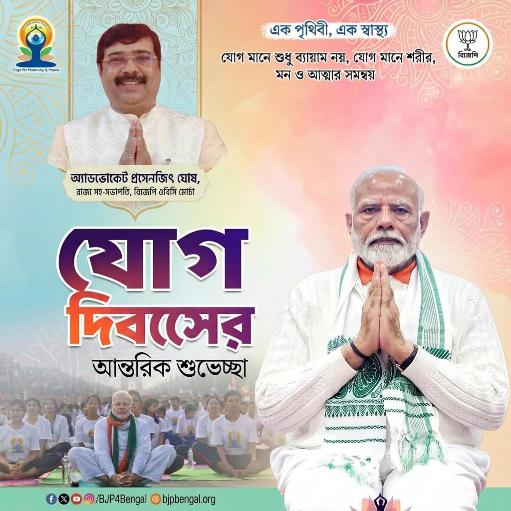 AI Design for mention under the fixed pic"অ্যাডভোকেট প্রসেনজিৎ ঘোষ, রাজ্য সহ-সভাপতি, বিজেপি ওবিসি মোর্চা"