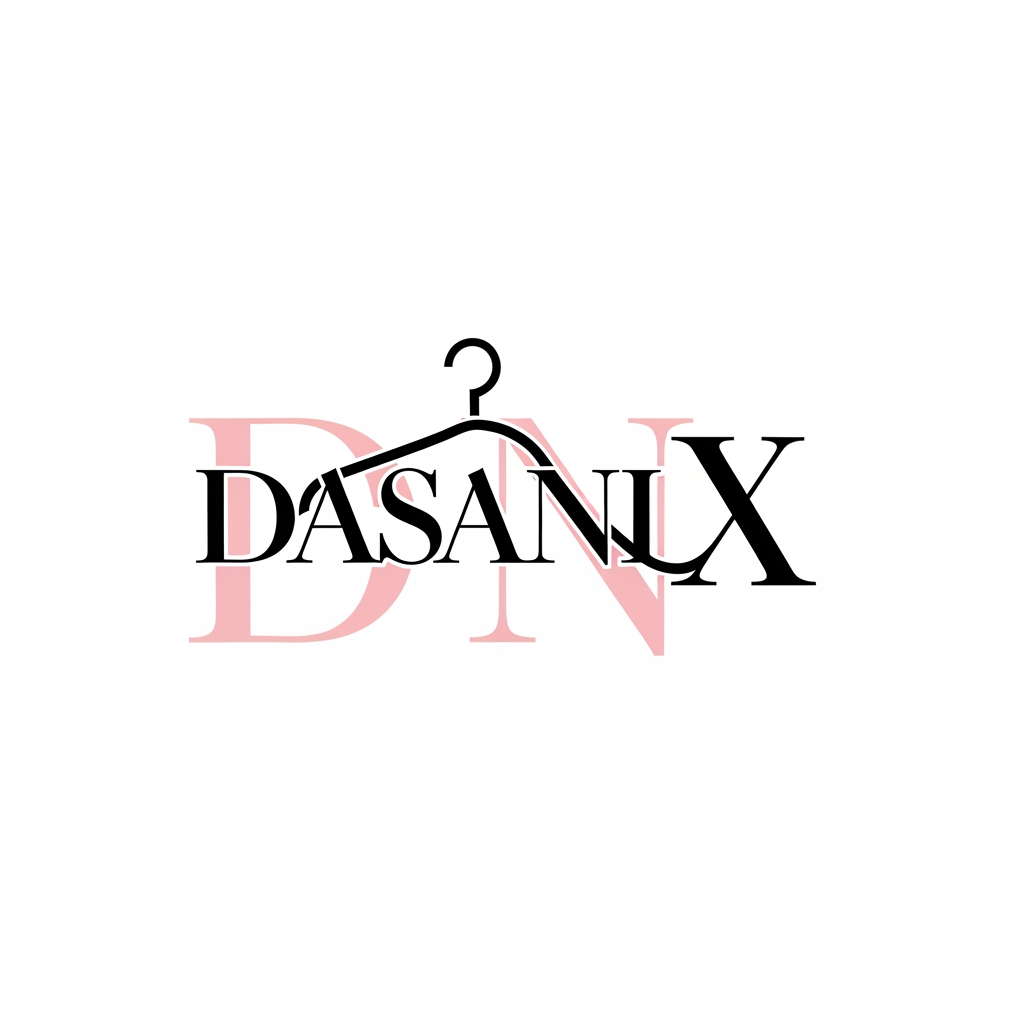 AI Design for Minimal luxury fashion logo, create elegant monogram uDesign a premium women clothing brand logo for DASANI NX, use DNX monogram, luxury editorial typography similar to fashion magazines, minimalist vector logo, elegant clean lines, subtle hanger integration, sophisticated international fashion retailer, imported women wear brand, black and gold luxury style, modern high-end boutique aesthetic, flat vector designsing letters D N X, integrate a modern clothing hanger smoothly into the typography, premium women fashion retail brand, international imported clothing boutique, clean vector logo, luxury serif typography like Vogue magazine, black white and soft pink color palette, minimalist, high-end fashion identity, professional branding, no mockup background