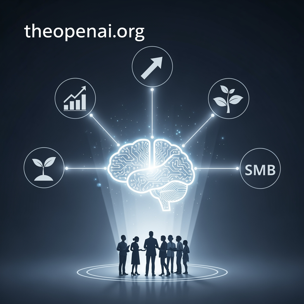 AI Design for Vision of Your Product theopenai.org is an AI-powered business growth platform that acts like a virtual business consultant for small and medium businesses. Instead of selling websites, SEO, or marketing separately, the platform first understands the business, identifies growth bottlenecks, and then recommends the right solutions while coordinating execution through your team. One-Line Vision "An AI-powered growth partner that helps any business understand what's holding them back and gives them a clear path to grow."
