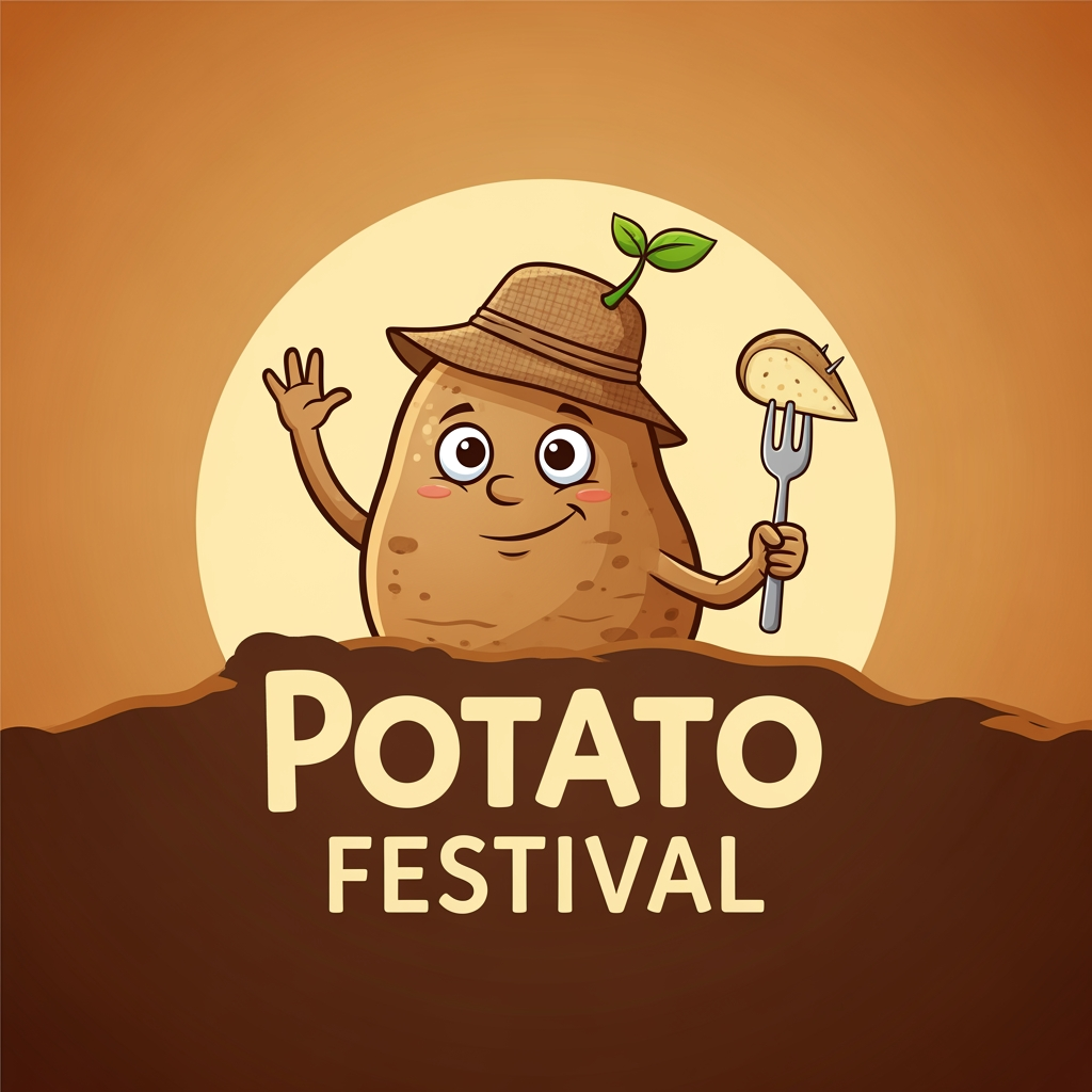 AI Design for Devo creare un logo per una "festa della patata" non deve essere troppo serio ma neppure troppo scherzoso