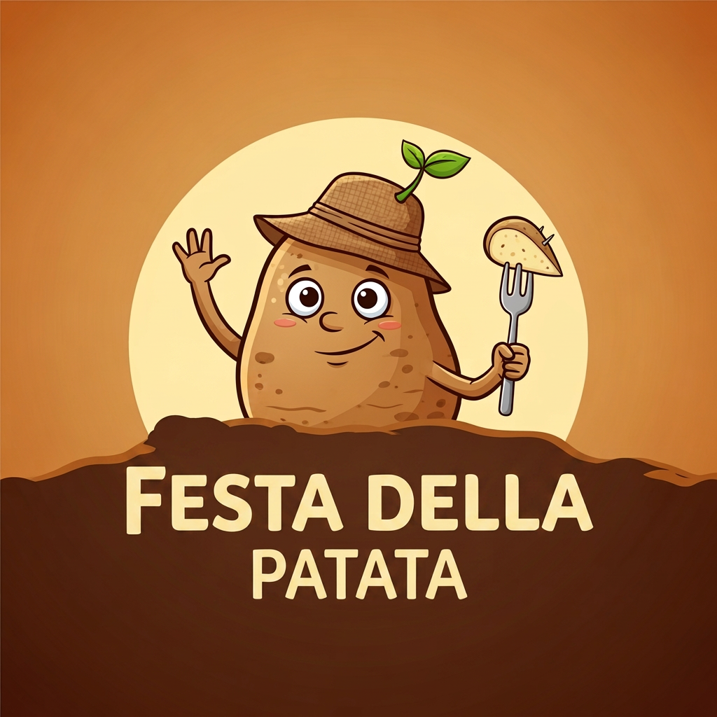 AI Design for Al posto di Potato Festival mettere "Festa della Patata"