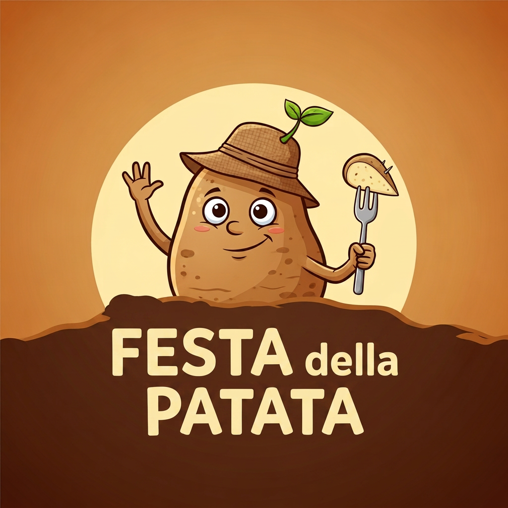AI Design for Al posto di Potato Festival mettere "Festa della Patata"