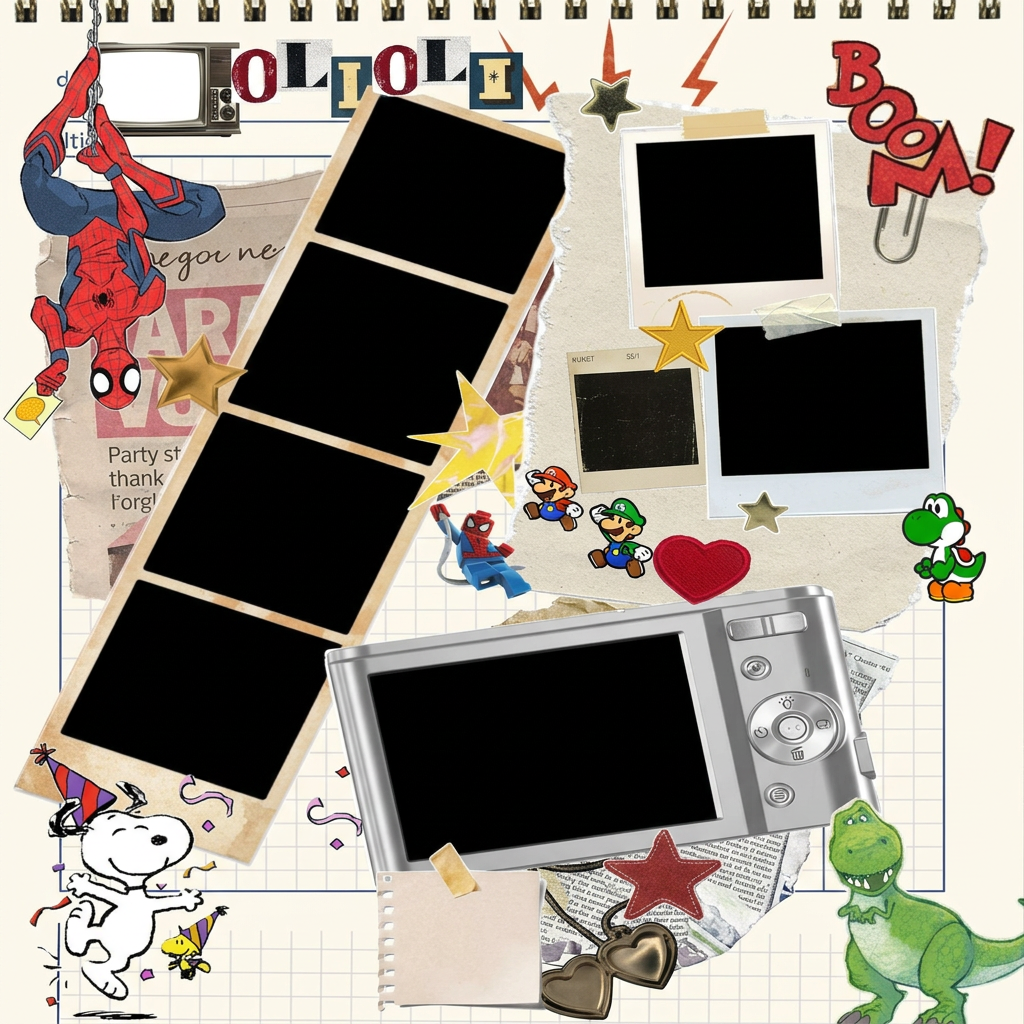 AI Design for use the exact same image, i just need you to cut all the black squares out so images can be put behind them