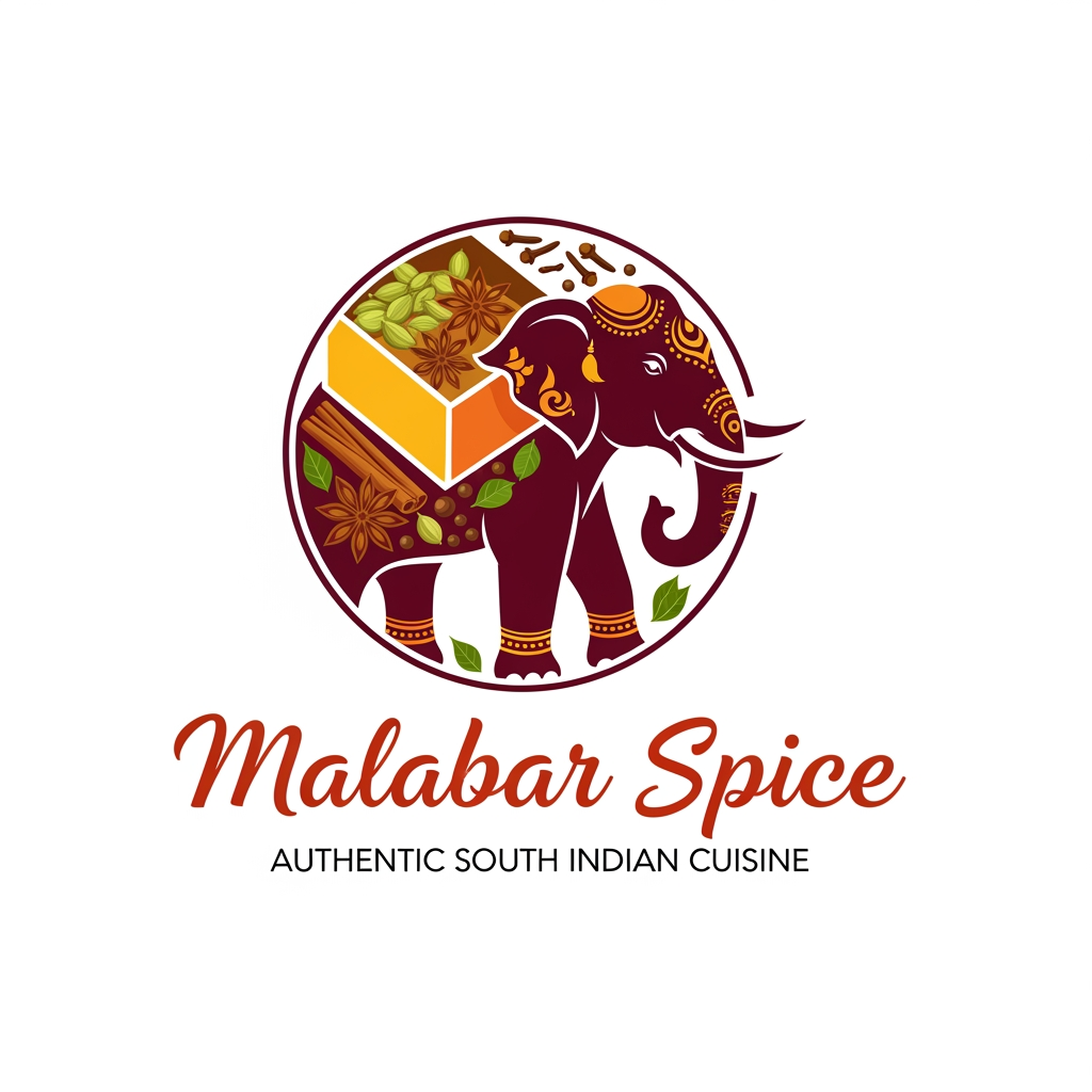 AI Design for logo for malabar spice which is a restaurant