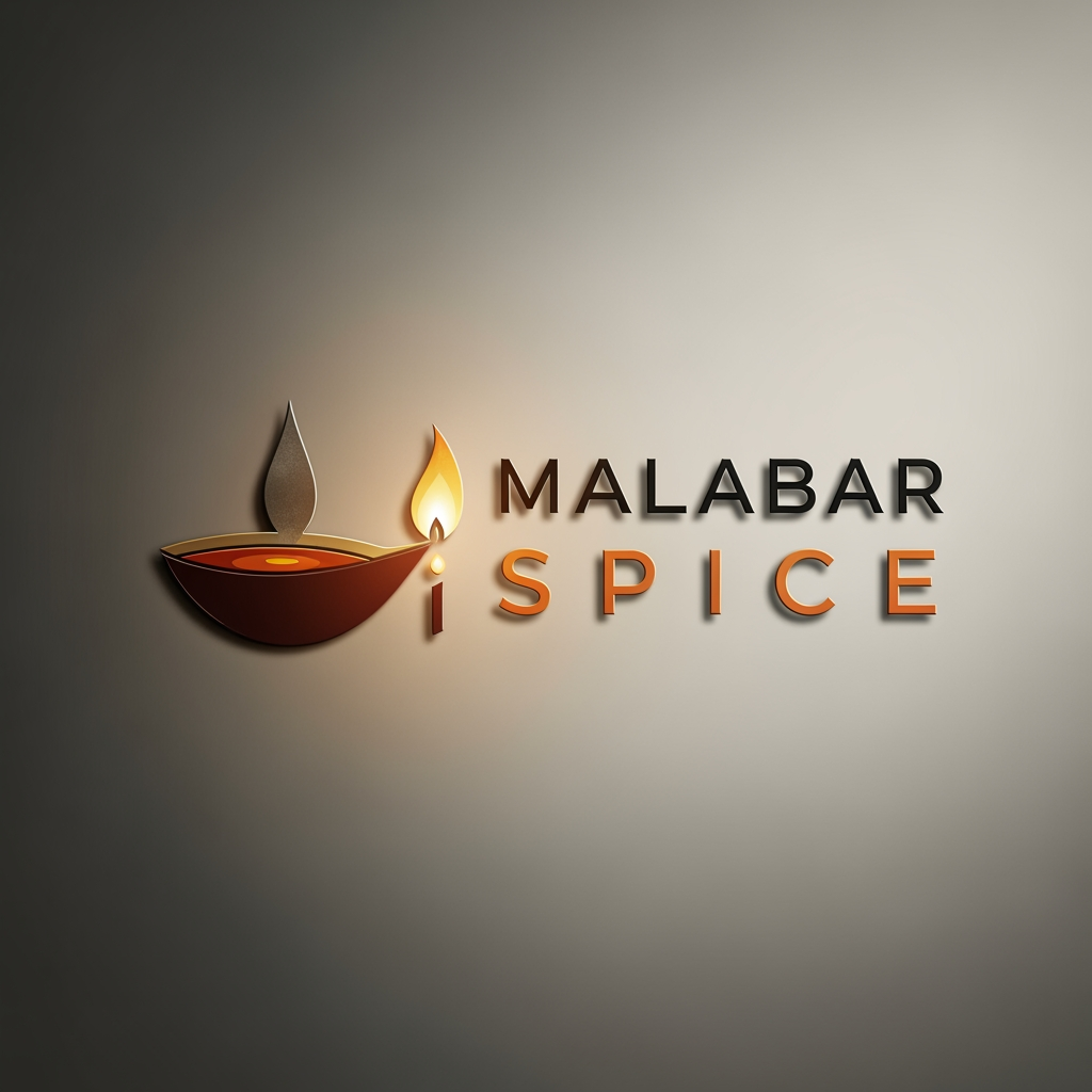 AI Design for logo for malabar spice which is a restaurant change to restaurant light with light design