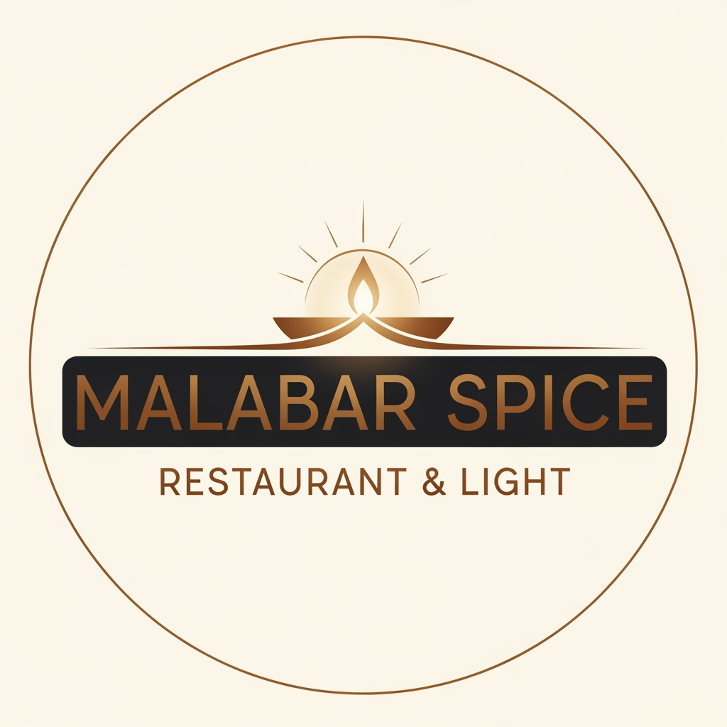 AI Design for logo for malabar spice which is a restaurant change to restaurant light with light design