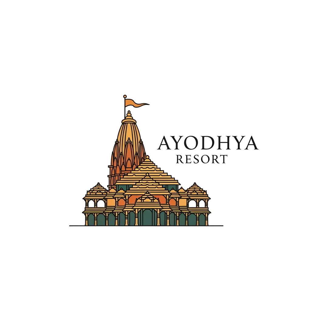 AI Design for a logo for "Ayodhya resort"