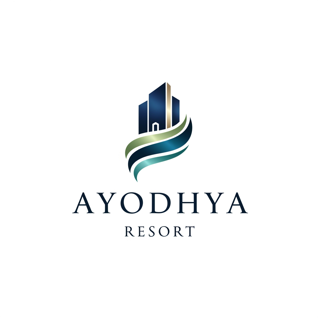AI Design for a logo for "Ayodhya resort" which would look elegant and professional rather than spiritual