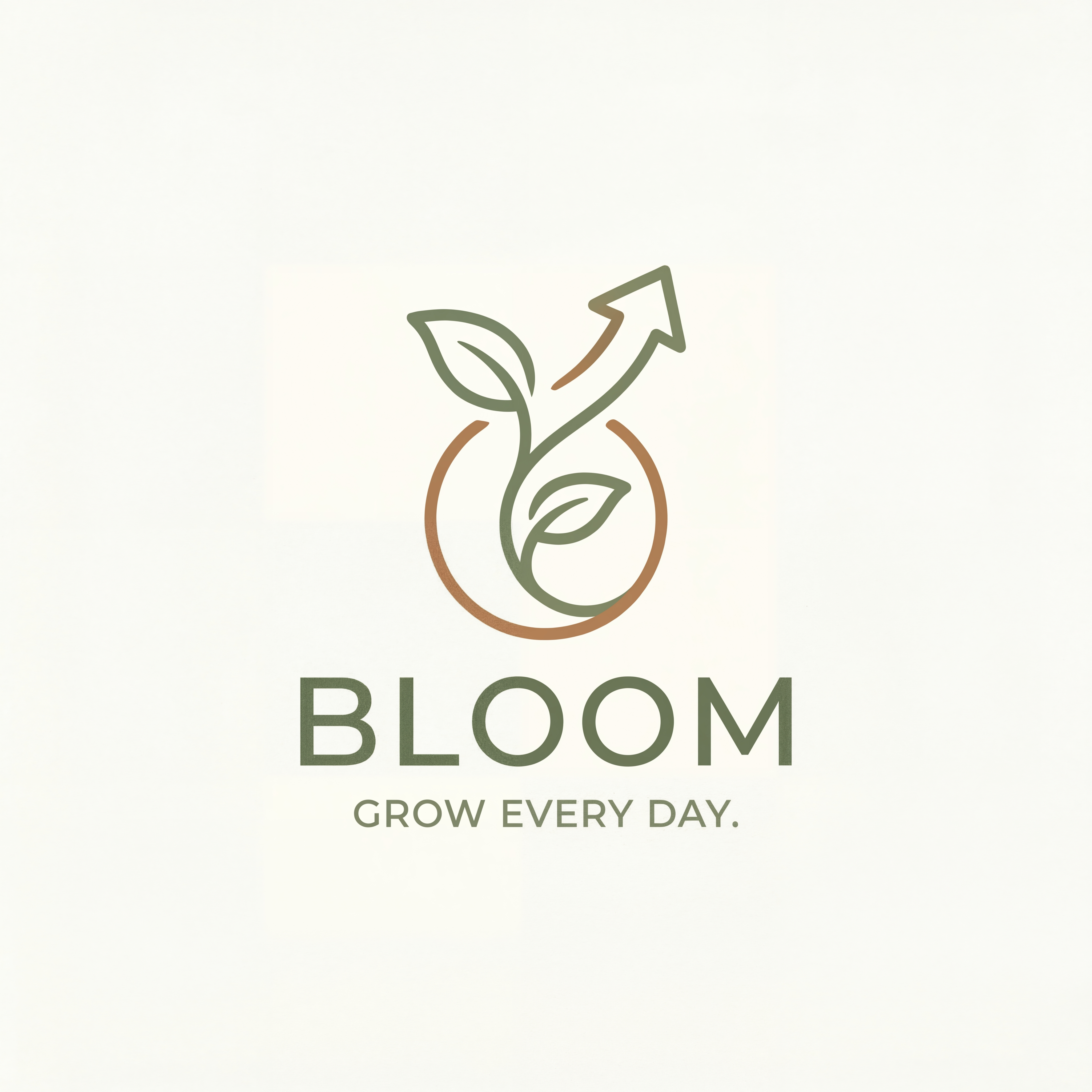 AI Design for make a logo for a personal growth application with a very simple theme.