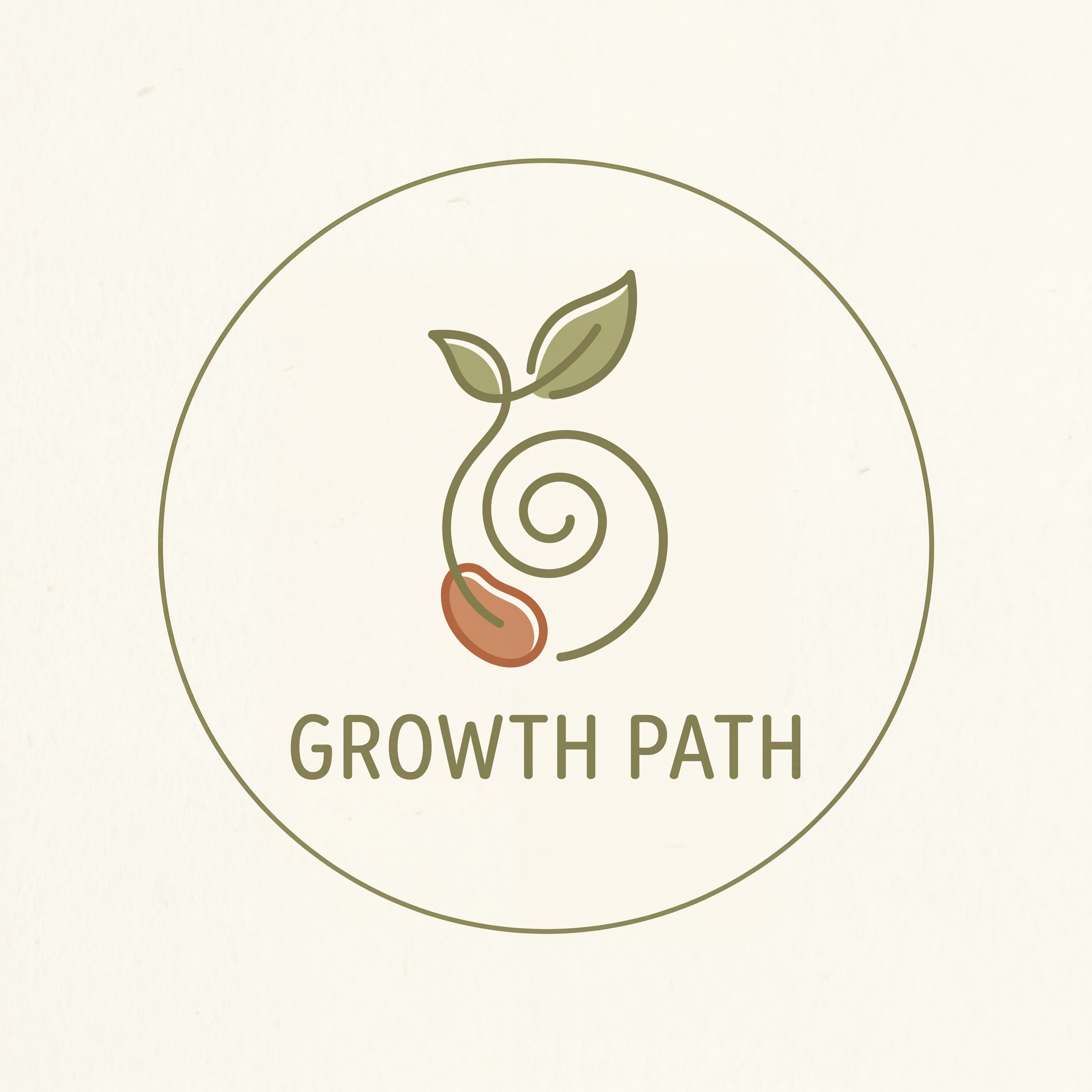 AI Design for make a logo for a personal growth application with a very simple theme.