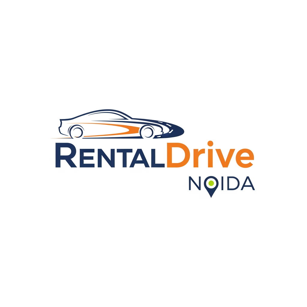 AI Design for please create a logo for my car rental website for self drive my domain is rentaldrivenoida.in