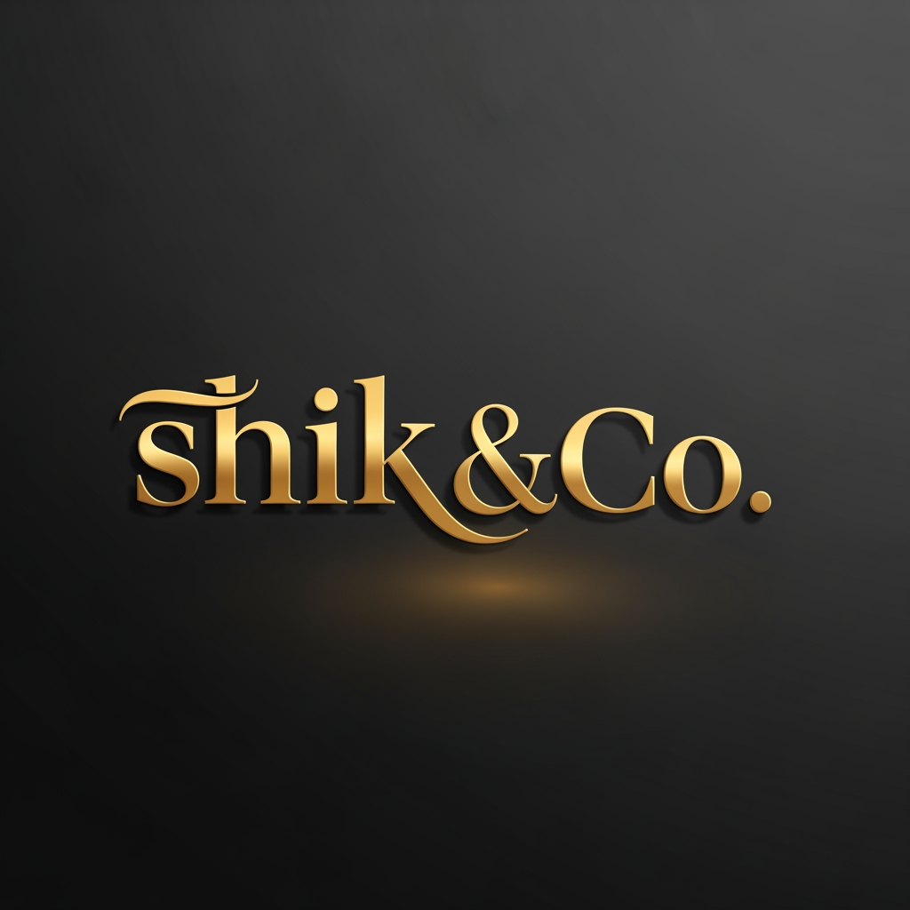 AI Design for give me a brand premium golden logo of my company ashik and co but ashik and that co didnt want full name (dont want Ashik full name A )