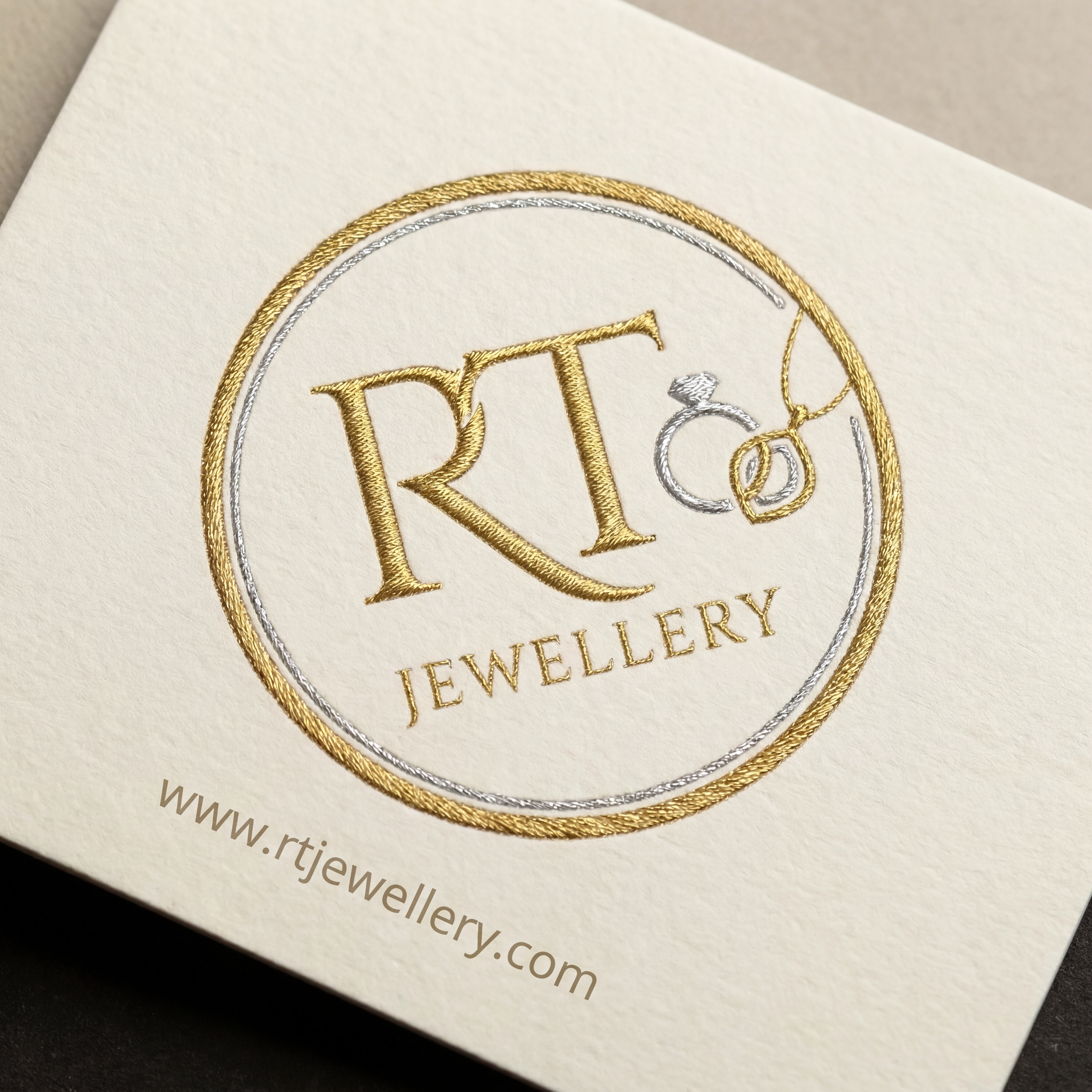 AI Design for RT text combaien logo jewellery website logo